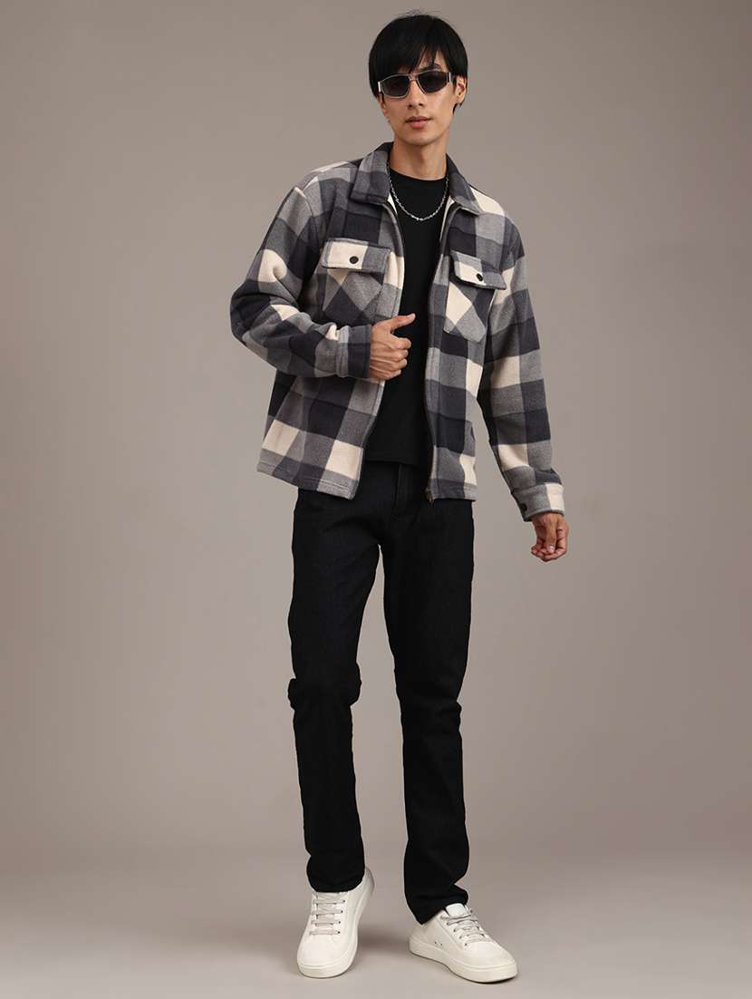 men checkered long sleeve regular fit shacket - 21961172 -  Standard Image - 5