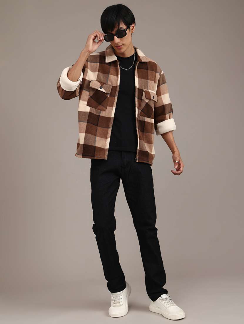men checkered long sleeve regular fit shacket - 21961219 -  Standard Image - 5