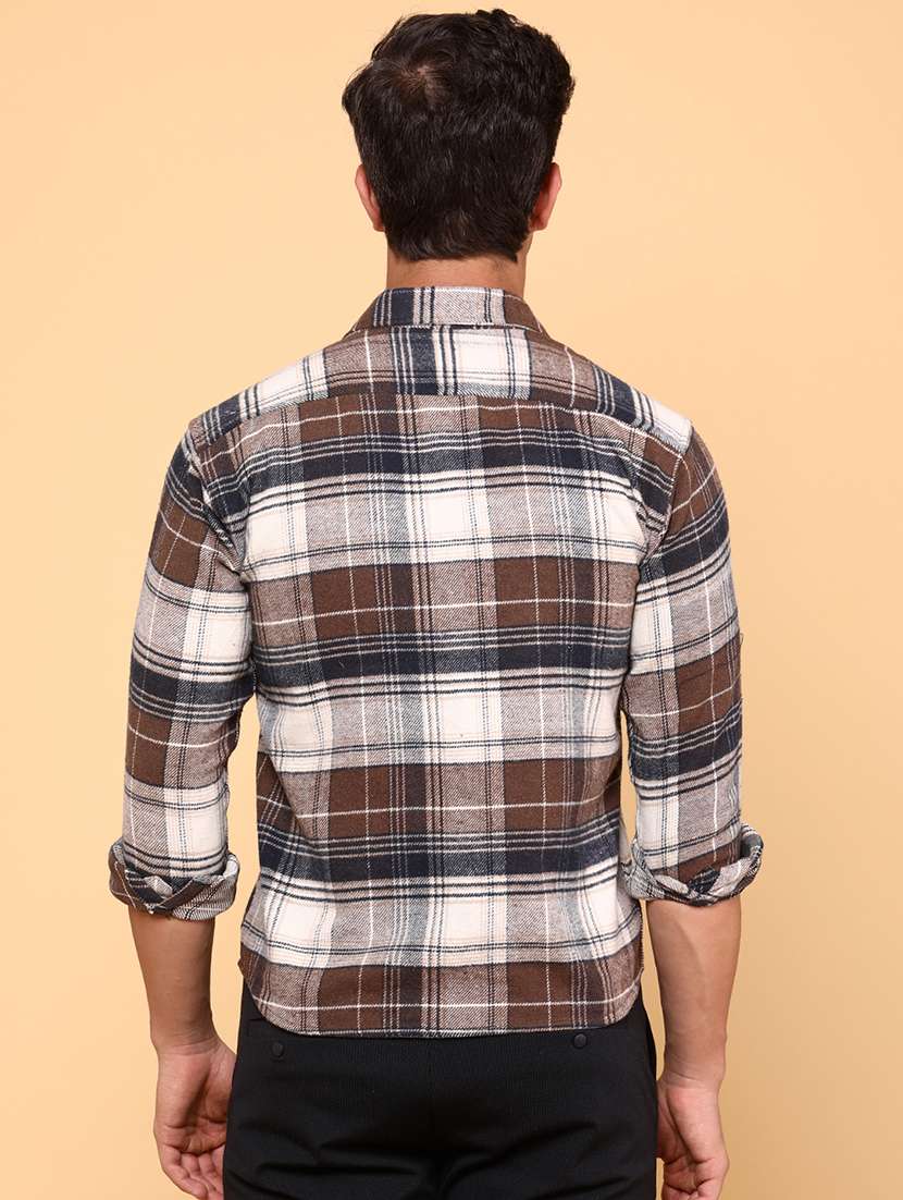 men checkered long sleeve regular fit casual shirt - 21961268 -  Standard Image - 3