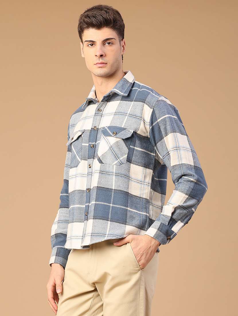 men checkered long sleeve regular fit casual shirt - 21961269 -  Standard Image - 3