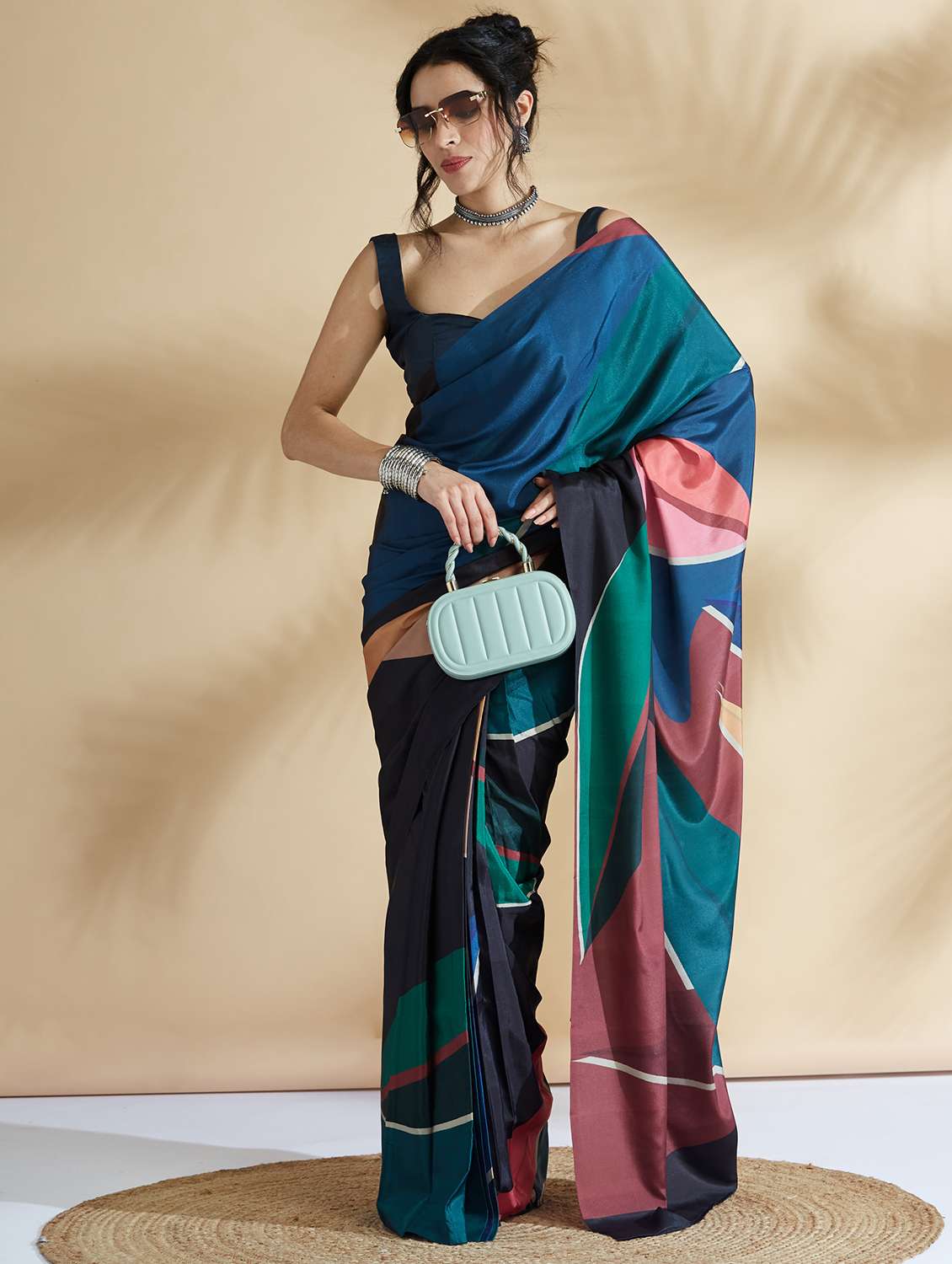 women printed ready to wear saree with blouse - 21961306 -  Zoom Image - 0