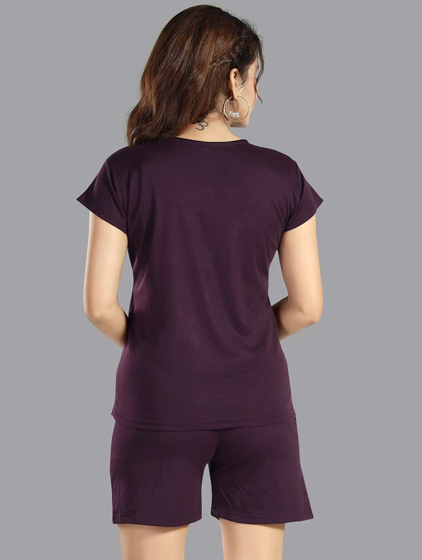 women printed nightwear shorts set - 21961335 -  Standard Image - 3
