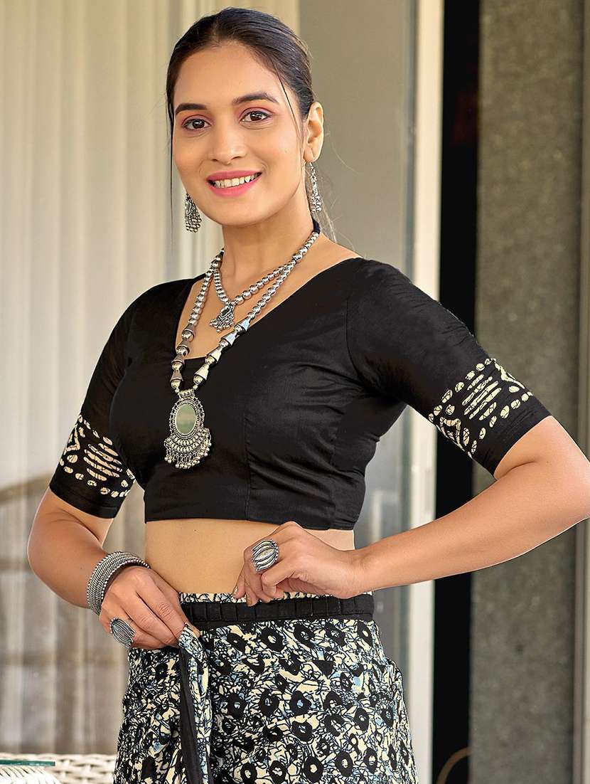 women printed ready to wear saree with blouse - 21961370 - Standard Image - 3