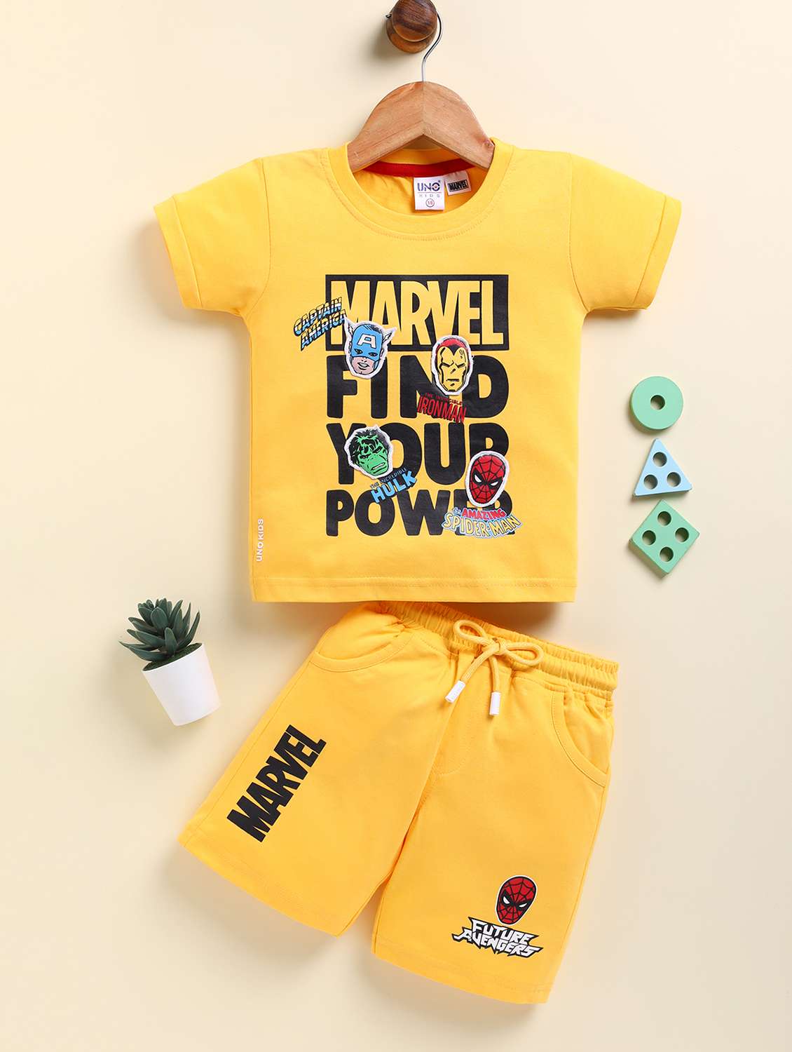 yellow cotton suit sets coords set - 21961385 - Zoom Image - 0