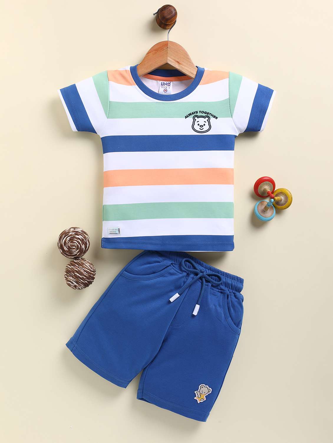 boys striped t-shirt and short co-ord set