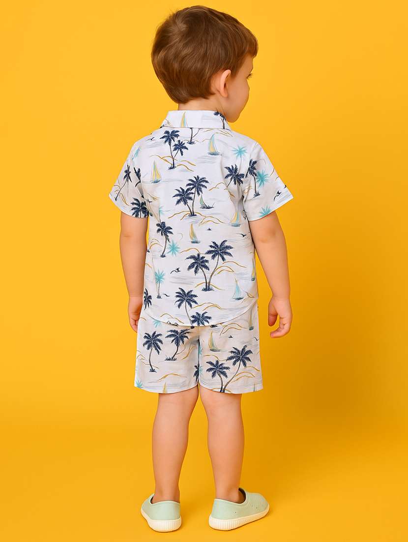 boys printed shirt & shorts co-ord set - 21961406 -  Standard Image - 3