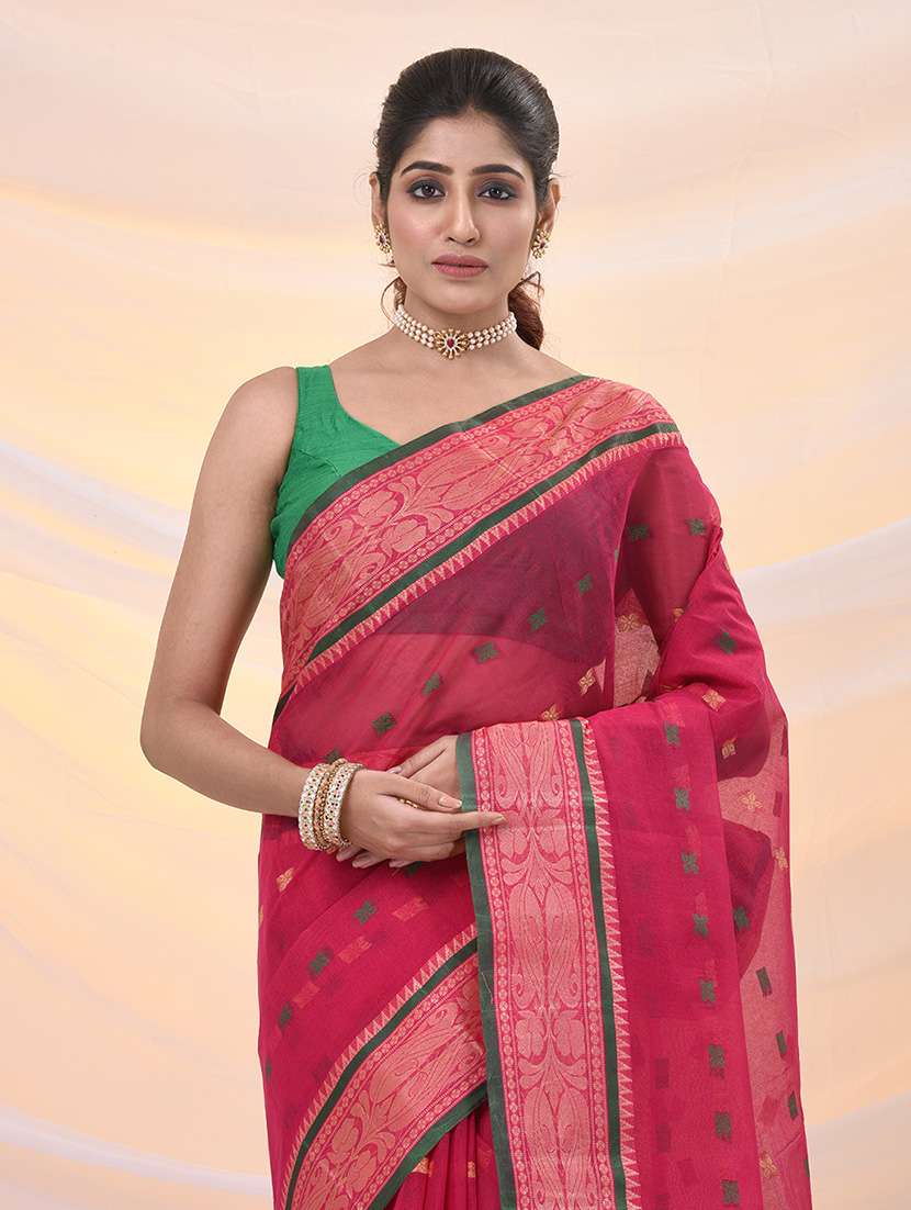 women self design tant saree - 21961437 -  Standard Image - 3