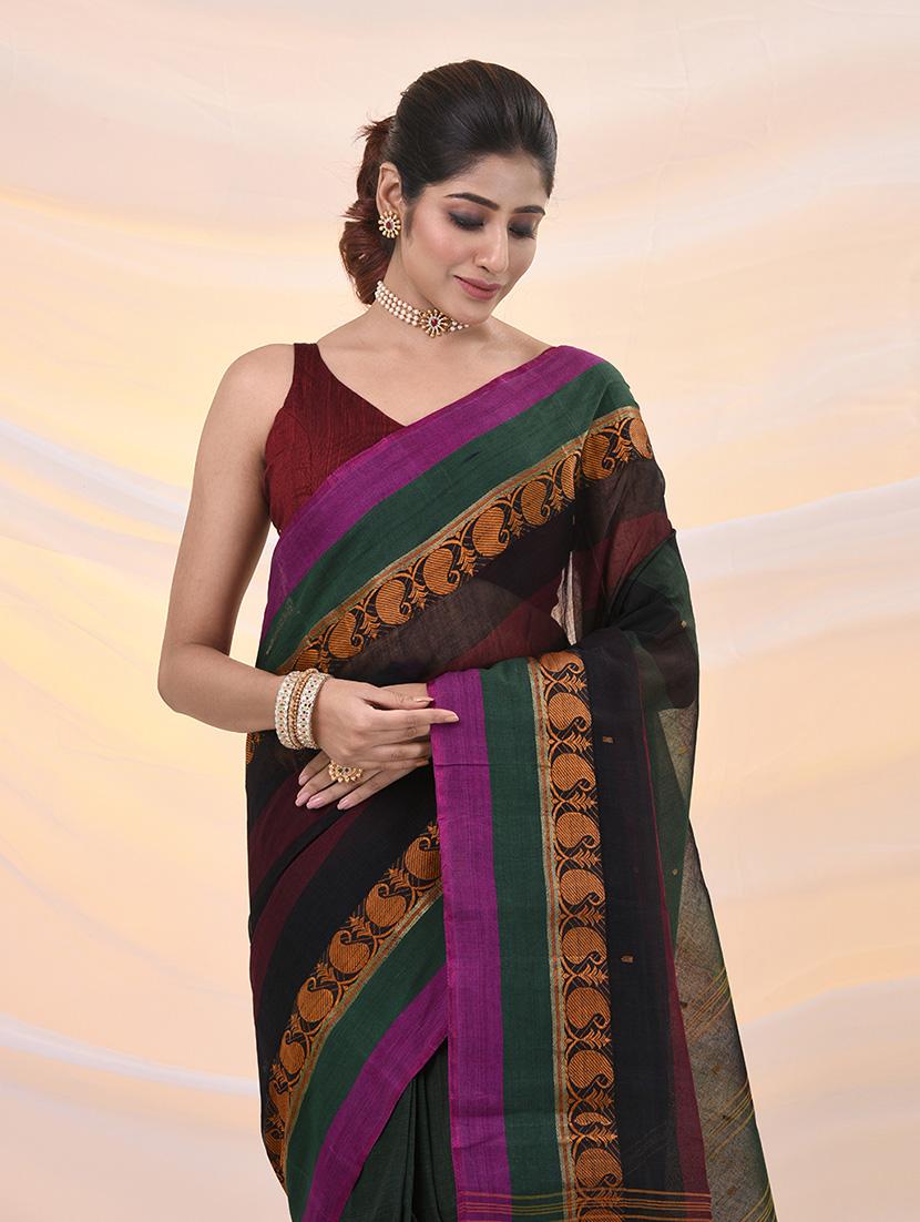 women self design tant saree - 21961450 - Standard Image - 3