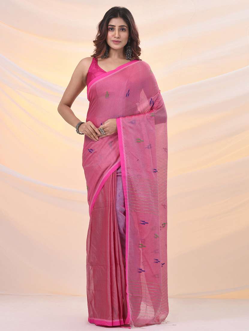 women self design handloom saree with blouse