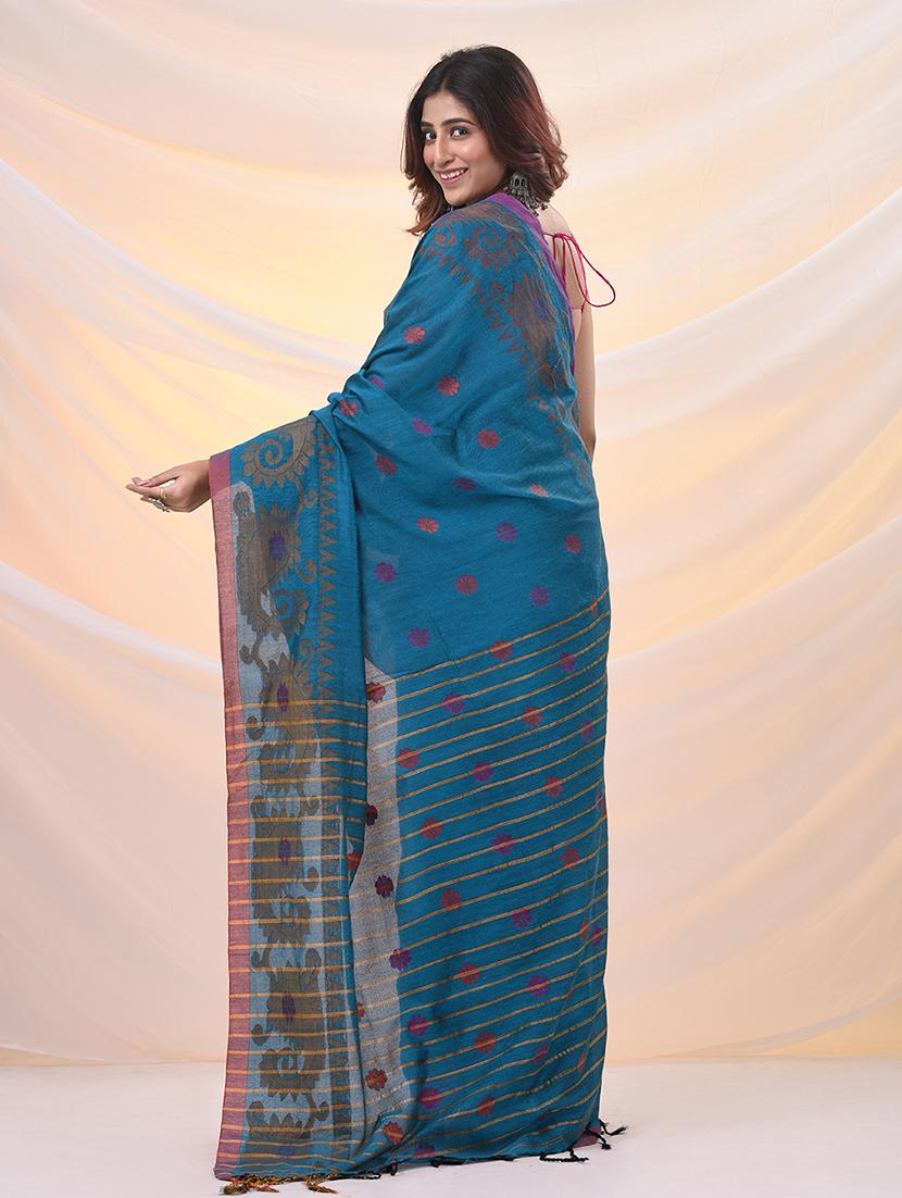women self design handloom saree with blouse - 21961488 - Standard Image - 3