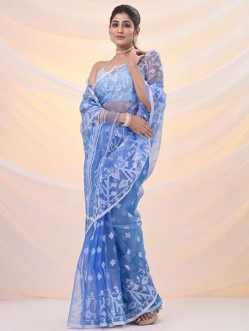 women self design jamdani sare with blouse - 21961491 -  Standard Image - 0