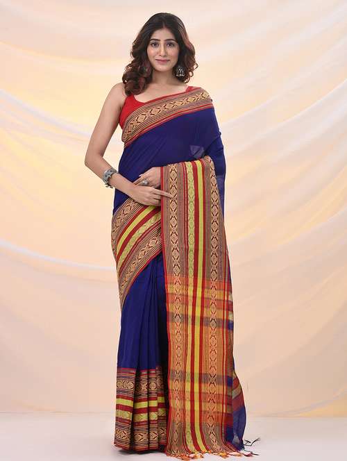 women solid with bordered saree with blouse - 21961495 -  Standard Image - 0