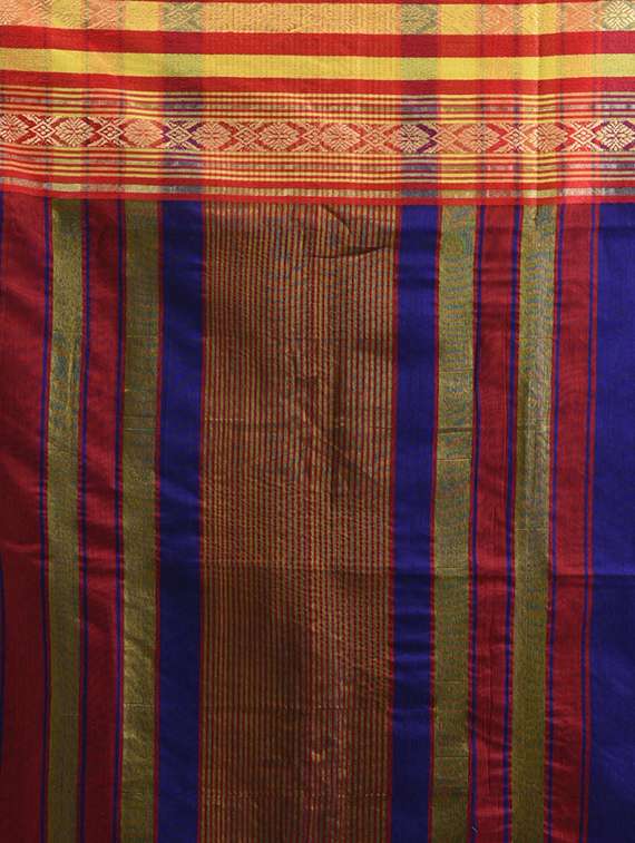 women solid with bordered saree with blouse - 21961495 -  Standard Image - 5