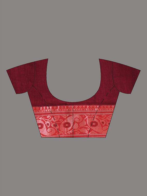 women solid with bordered saree with blouse - 21961496 -  Standard Image - 5