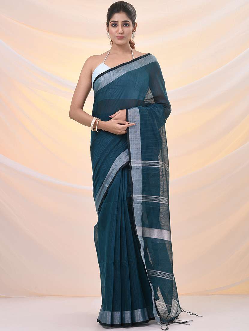 women self design handloom saree with blouse