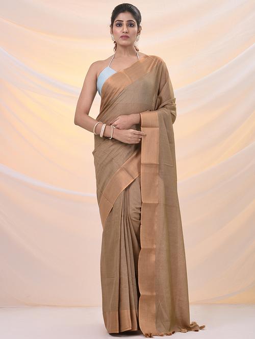 women solid with bordered saree with blouse - 21961515 -  Standard Image - 0