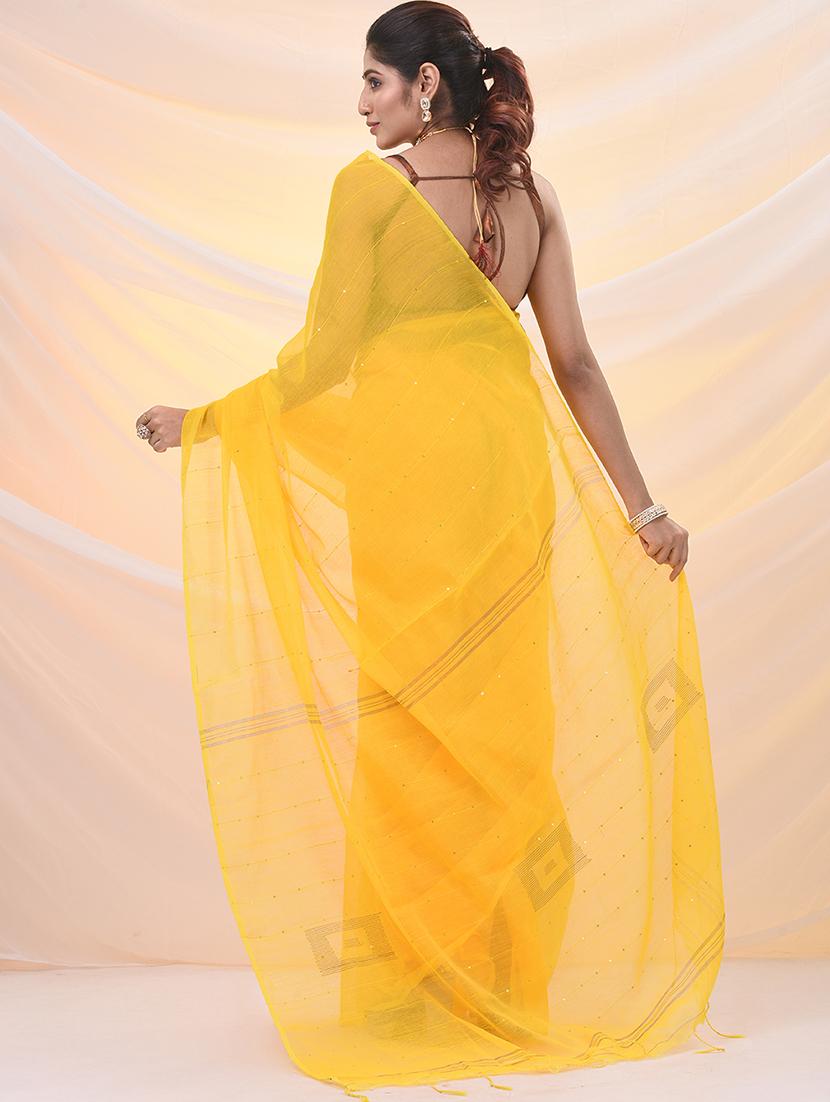 women solid with work embellished saree with blouse - 21961521 - Standard Image - 3