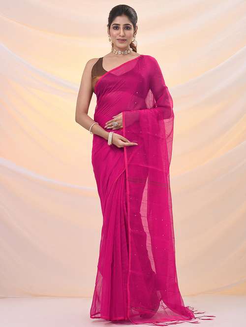 women solid with work embellished saree with blouse - 21961522 -  Standard Image - 0