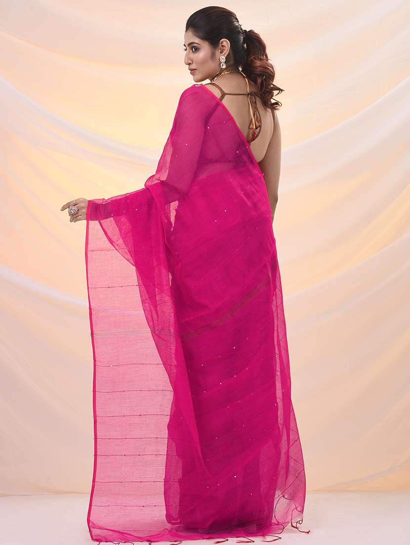 women solid with work embellished saree with blouse - 21961522 -  Standard Image - 3