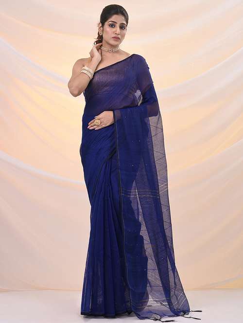 women solid with work embellished saree with blouse - 21961523 -  Standard Image - 0