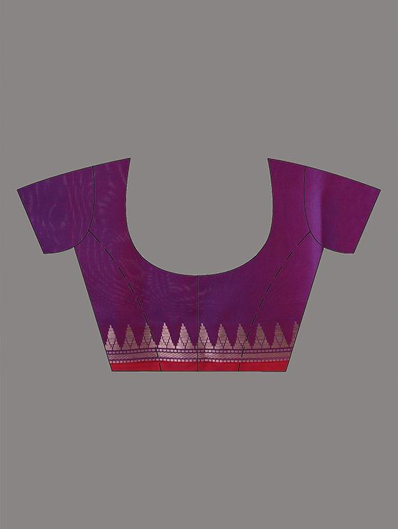 women solid with bordered saree with blouse - 21961533 - Standard Image - 5