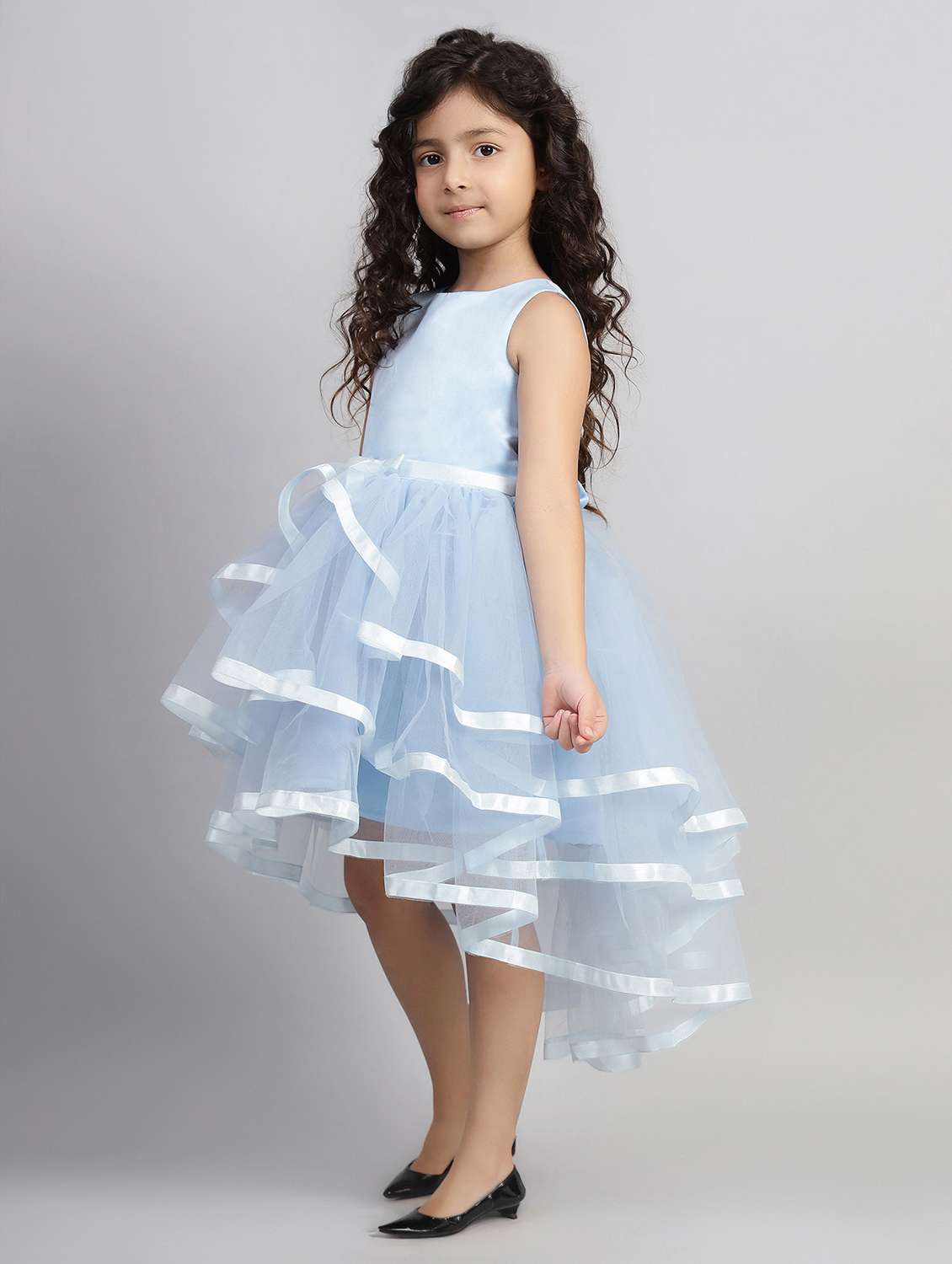 girls light blue sleeveless ruffle dress - 21961560 -  Standard Image - 3