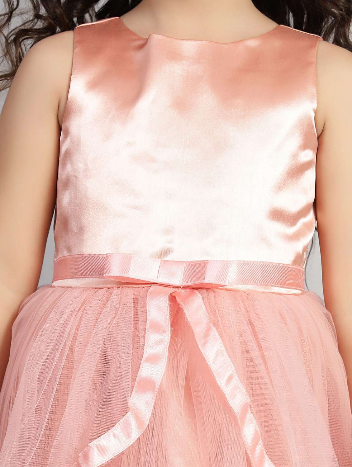 girls peach sleeveless ruffled dress - 21961561 -  Standard Image - 5