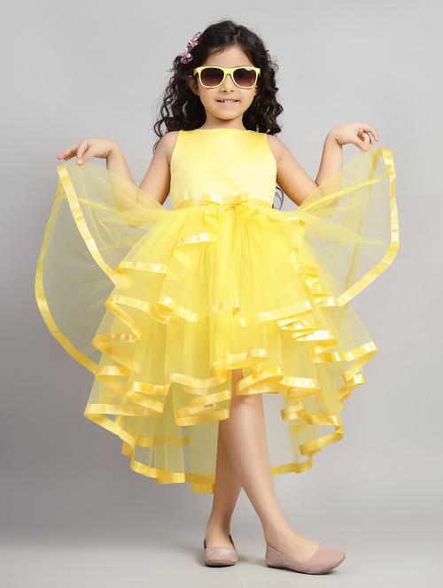 girls solid sleeveless ruffled dress - 21961563 - Standard Image - 0