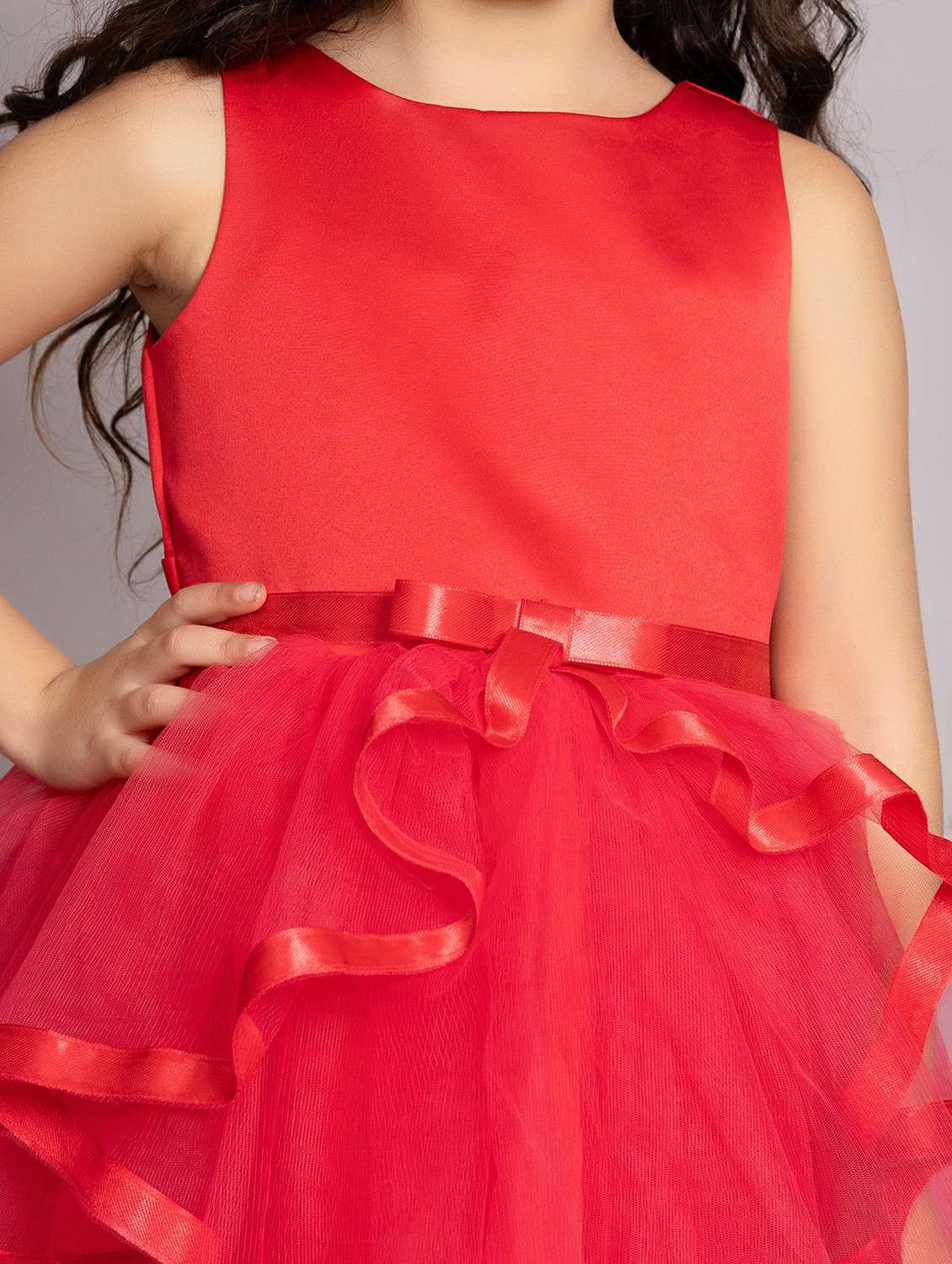 girls solid sleeveless ruffled dress - 21961564 -  Standard Image - 5