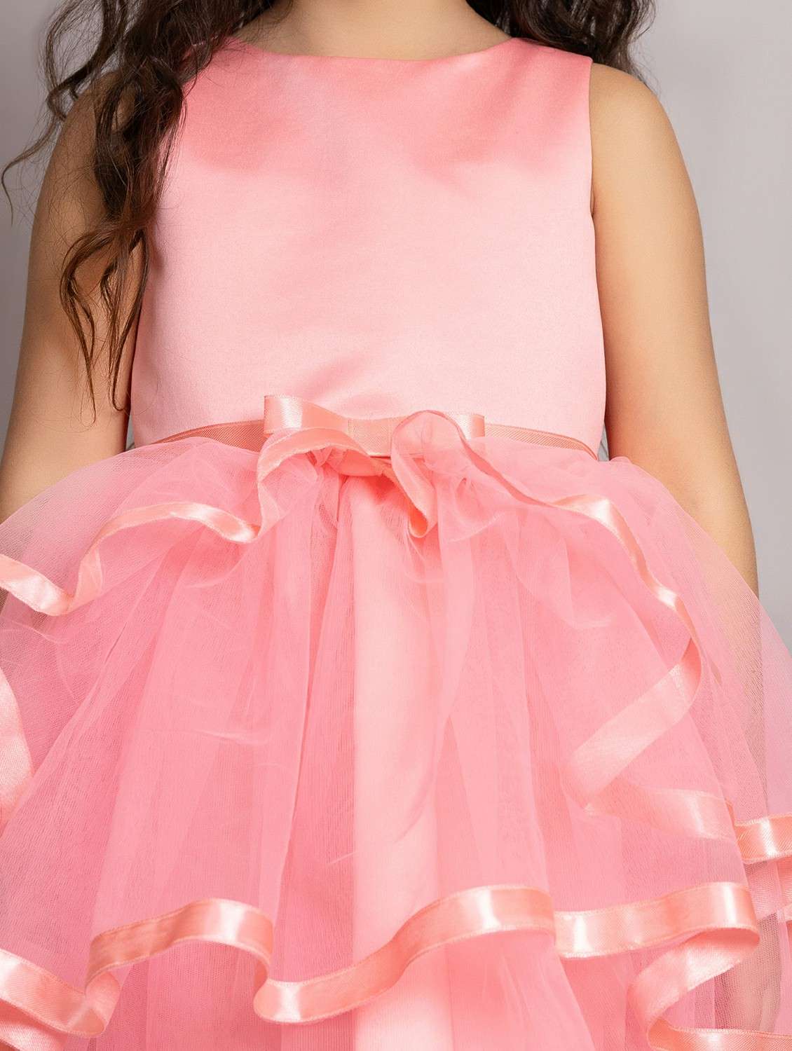 girls solid sleeveless ruffled dress - 21961569 -  Standard Image - 5