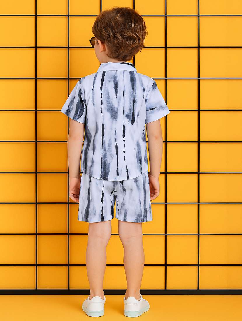 boys printed shirt & shorts co-ord set - 21961605 -  Standard Image - 3