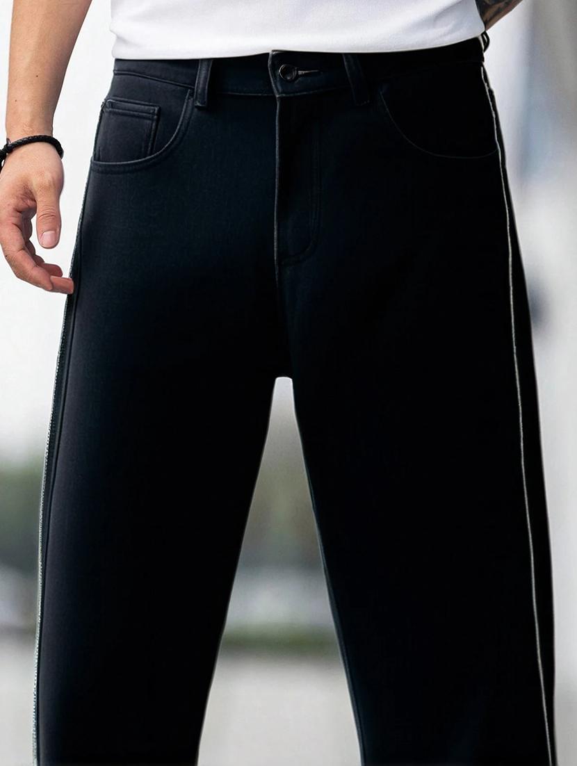 men solid mid rise full length baggy jeans - 21961625 - Standard Image - 5