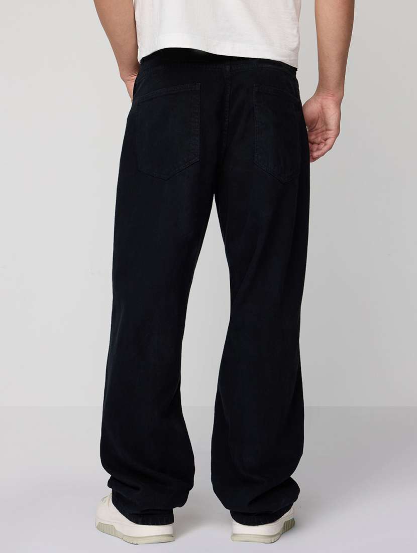 men slash knee mid rise full length baggy jeans - 21961626 -  Standard Image - 3