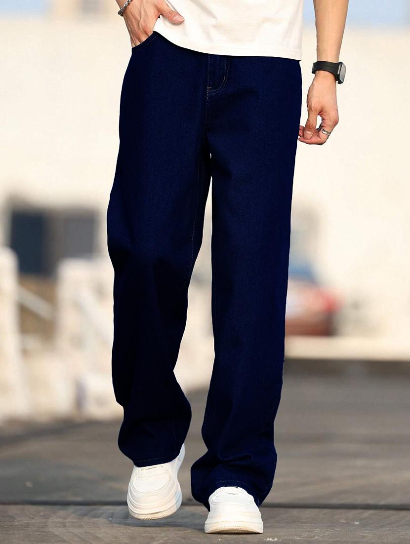 men washed mid rise full length baggy jeans - 21961630 - Standard Image - 5