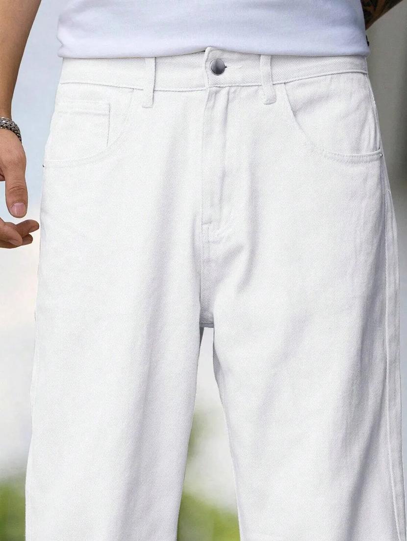men plain mid rise full length baggy jeans - 21961637 - Standard Image - 5