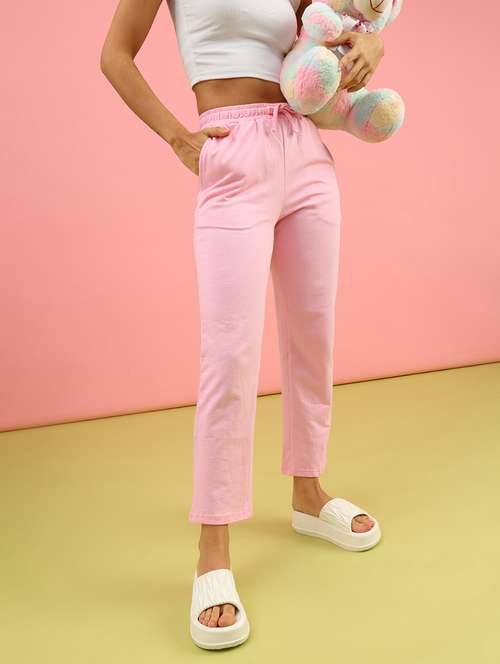 women solid mid rise regular fit track pant - 21961714 -  Standard Image - 0