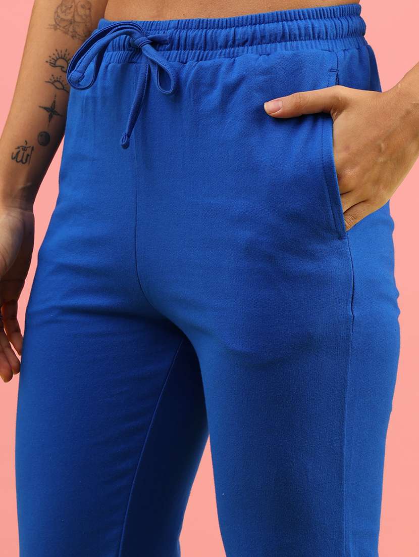 women solid mid rise regular fit track pant - 21961715 -  Standard Image - 5