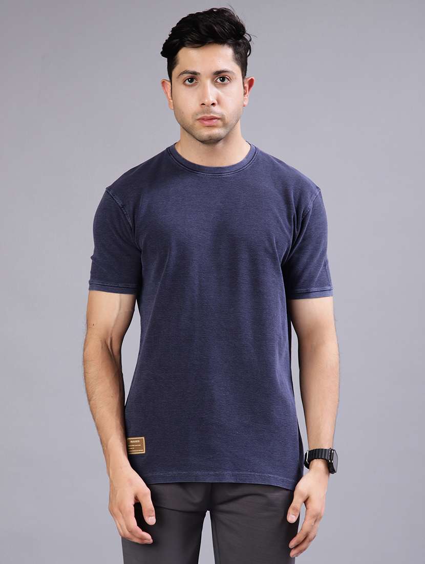 men solid short sleeve regular fit t-shirt