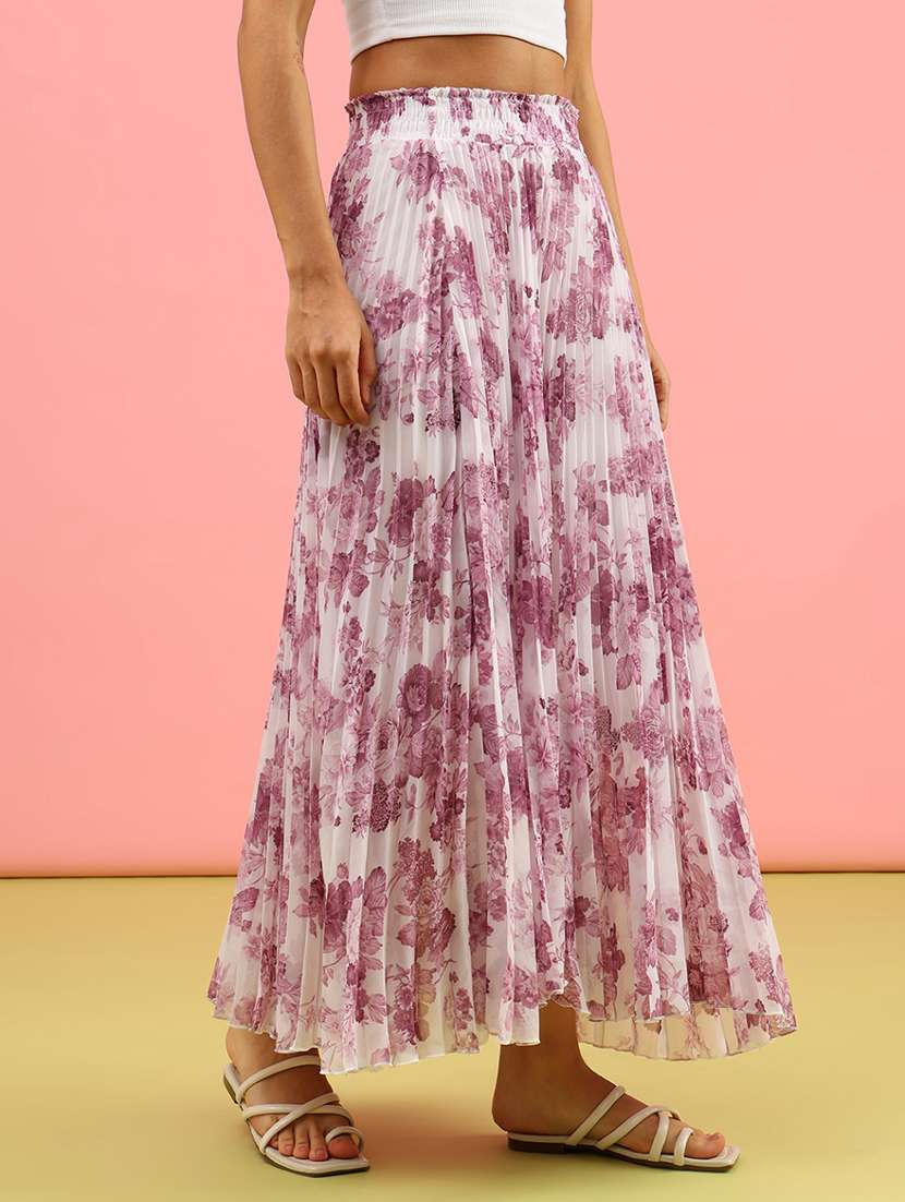 women printed mid rise flared skirt - 21961754 -  Standard Image - 3