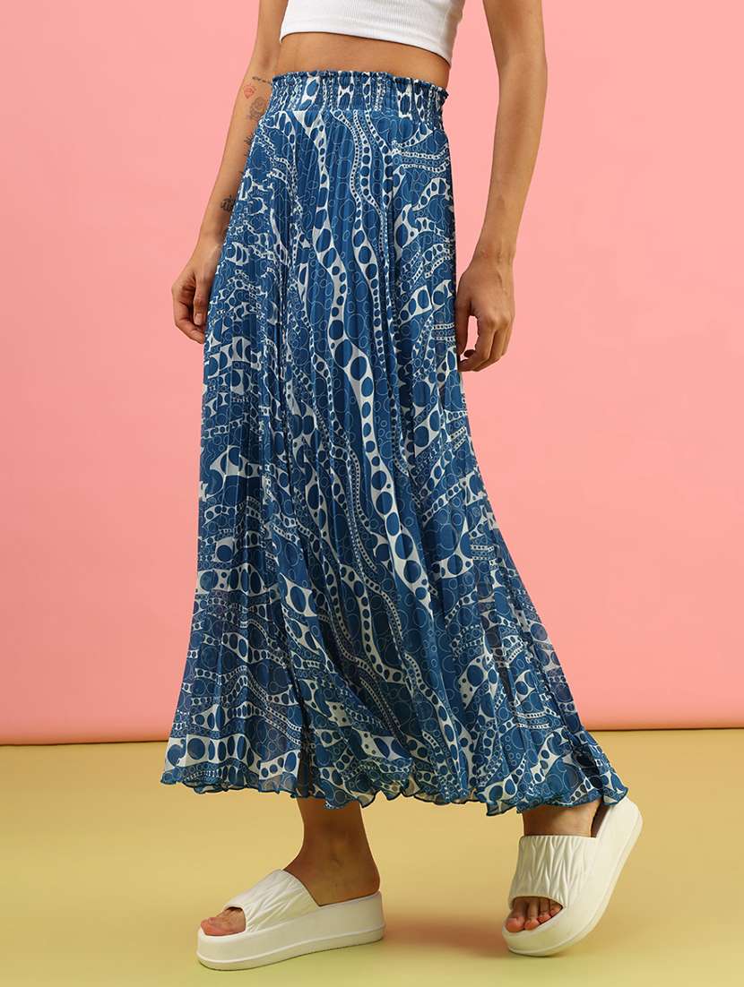 women printed mid rise flared skirt - 21961755 -  Standard Image - 3