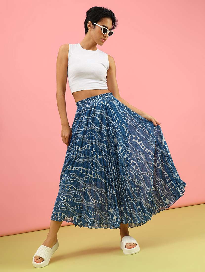 women printed mid rise flared skirt - 21961755 -  Standard Image - 5