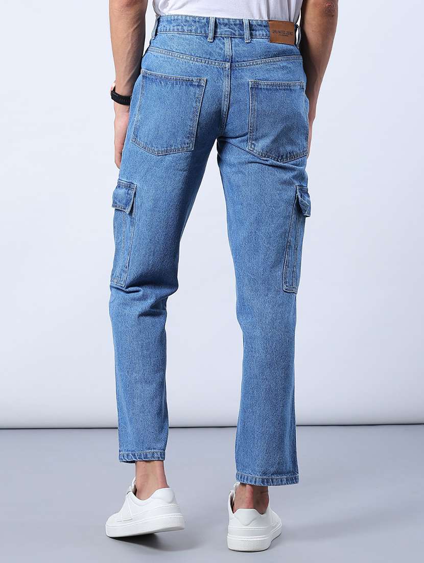 men solid mid rise regular fit cargo - 21961759 -  Standard Image - 3