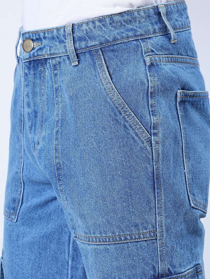 men solid mid rise regular fit cargo - 21961759 -  Standard Image - 5