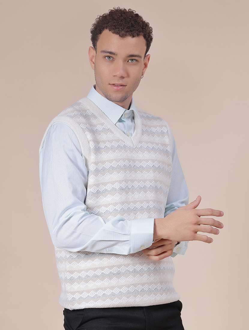 men self design sleeveless regular fit pullover - 21961793 - Standard Image - 5