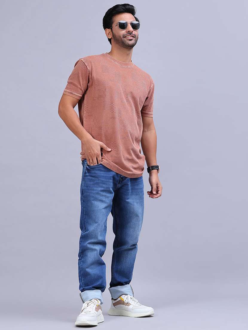 men self design short sleeve regular fit t-shirt - 21961804 -  Standard Image - 3