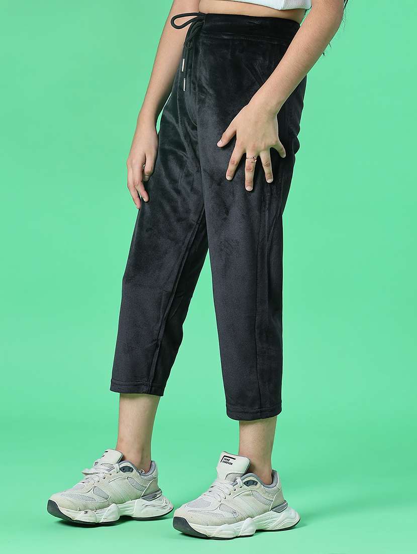 girls solid mid rise winterwear trouser - 21961836 -  Standard Image - 3