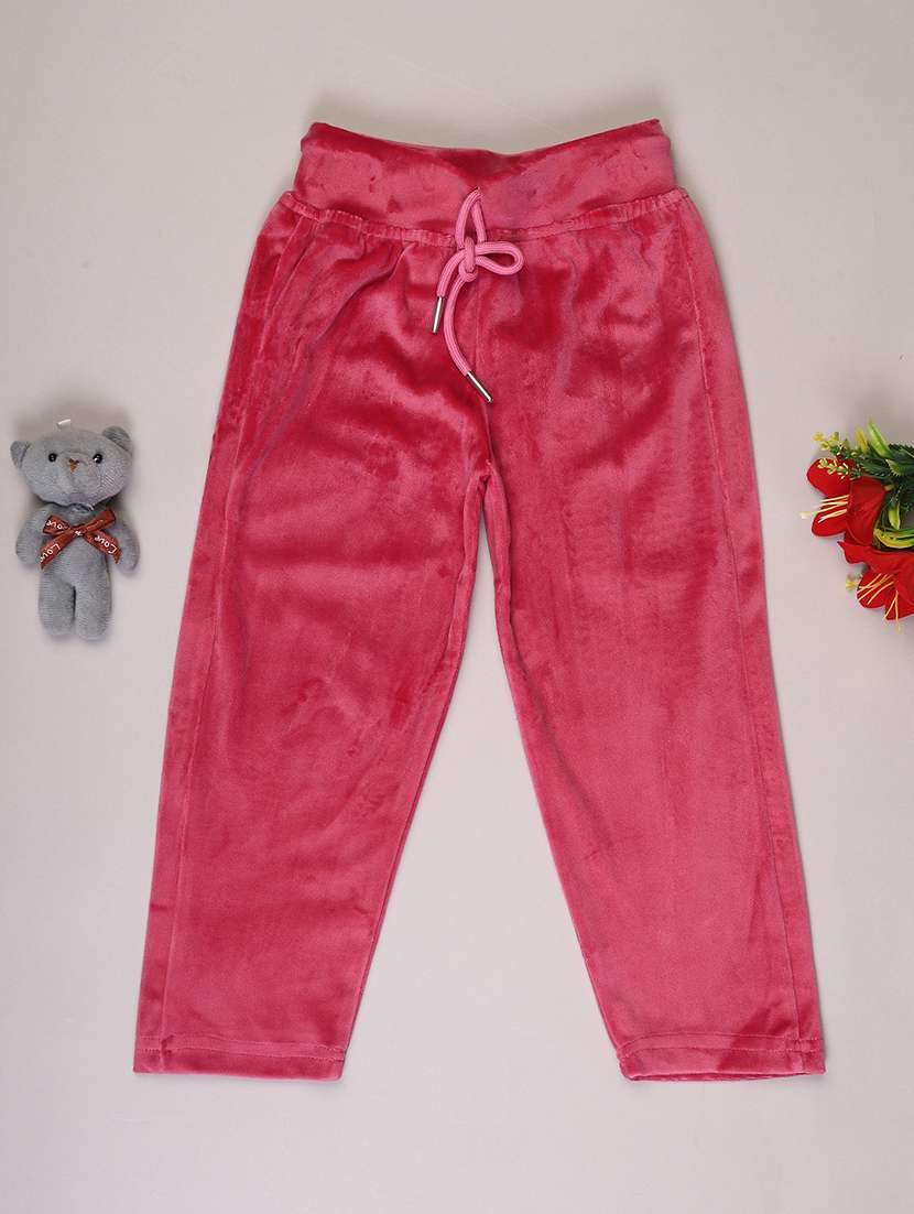 girls solid mid rise pajama