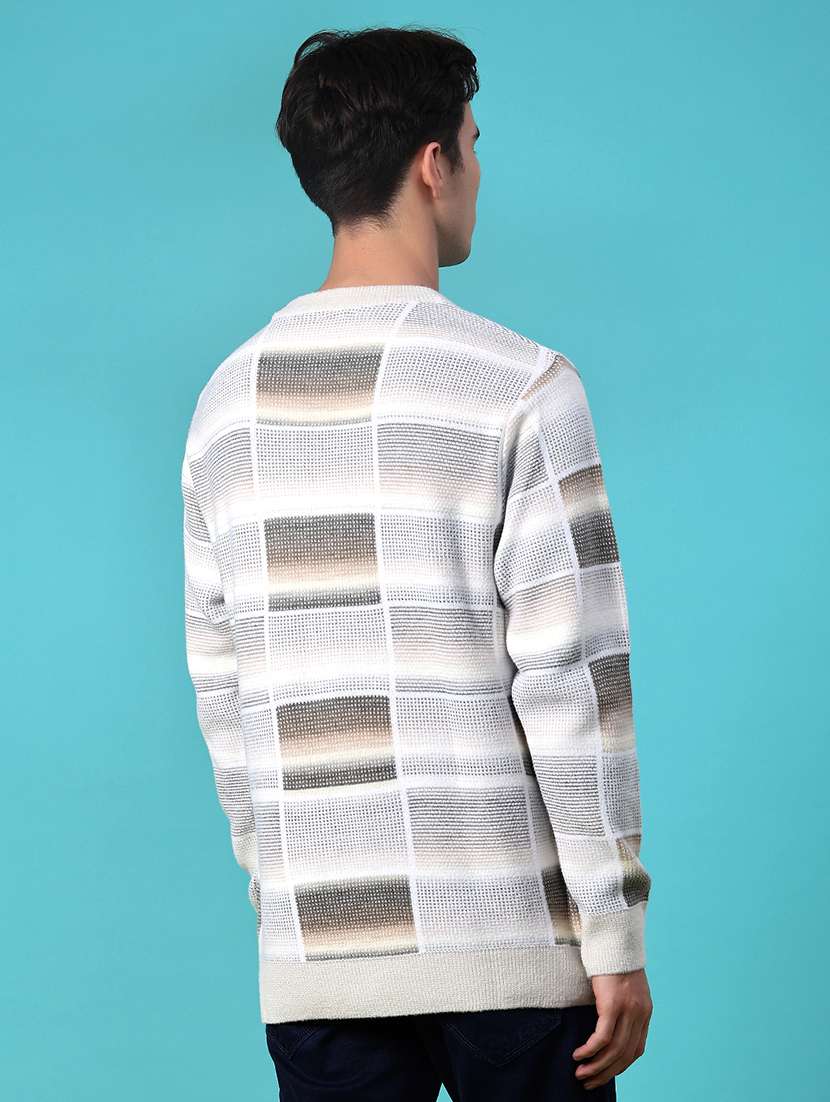 men self design long sleeve regular fit pullover - 21961838 - Standard Image - 3