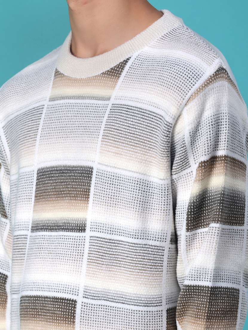 men self design long sleeve regular fit pullover - 21961838 - Standard Image - 5