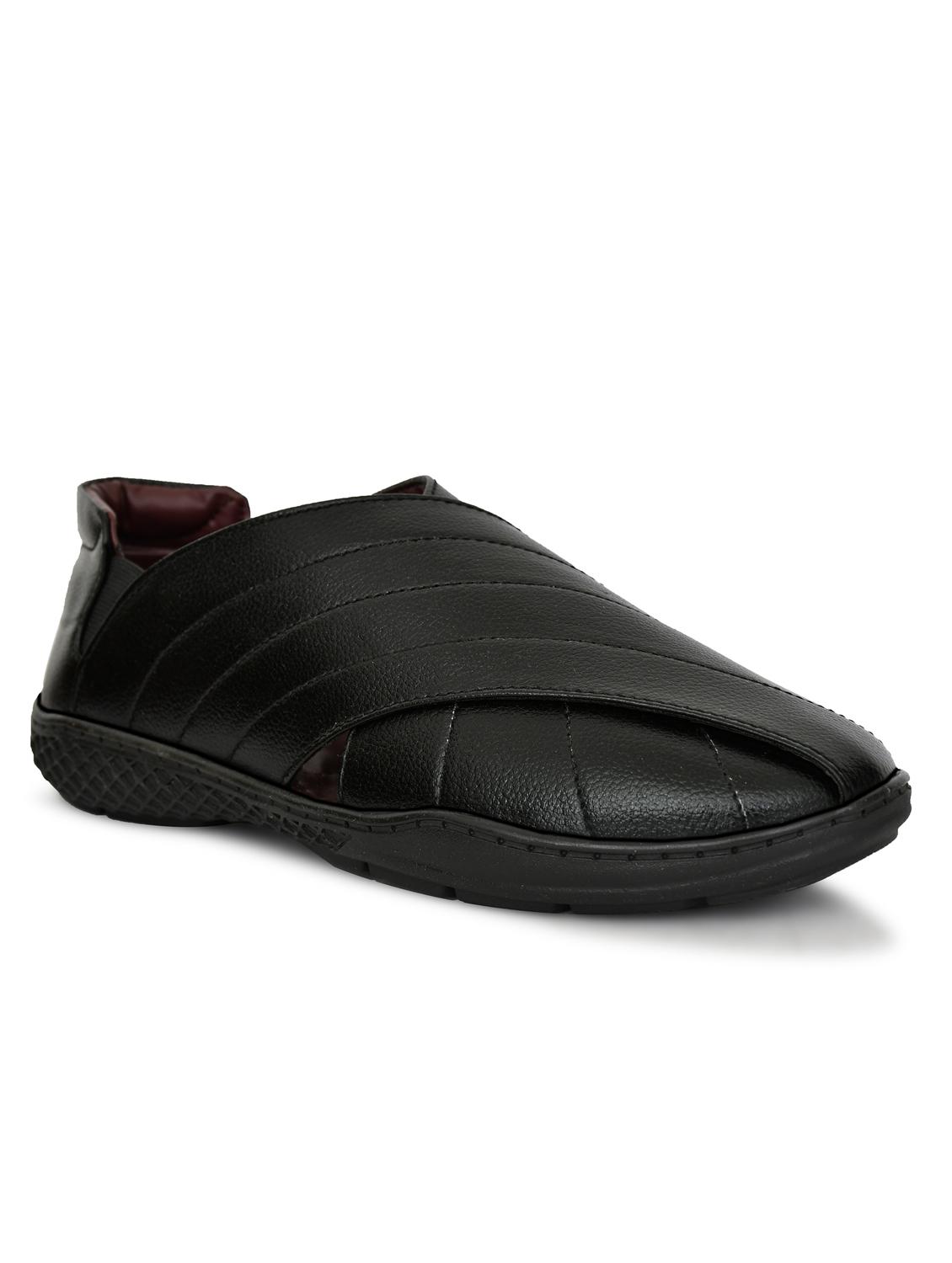 men black slip on sandal - 21961894 - Standard Image - 3